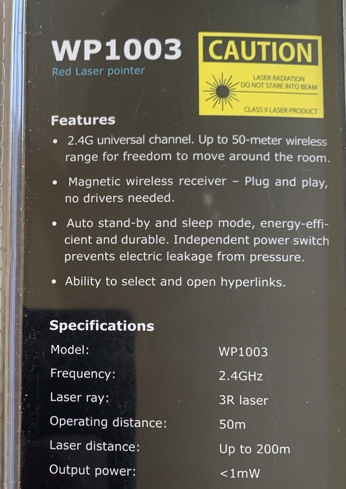 2.4GHz USB Wireless Presenter PPT Remote Laser Pointer For Laptop Mac,Computer