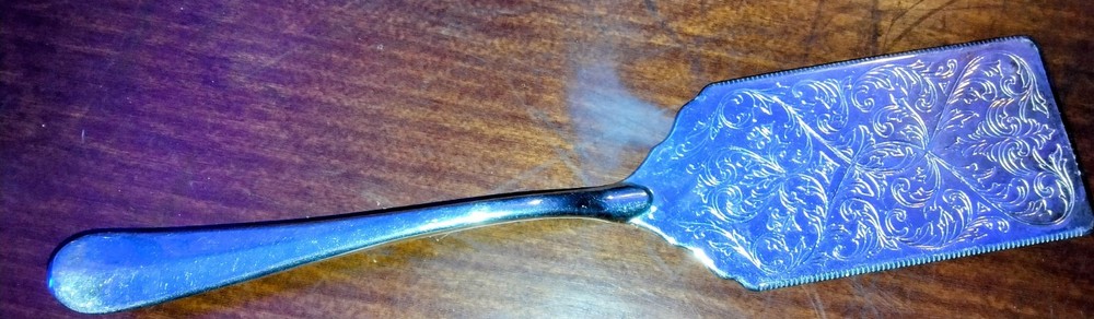 Italy Silver Plated Ornate Cake Server/lasagna Elegant Serving Utensil