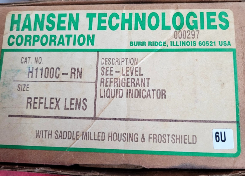 Hansen Technologies H1100C-RN See-Level Refrigerant Liquid Indicator