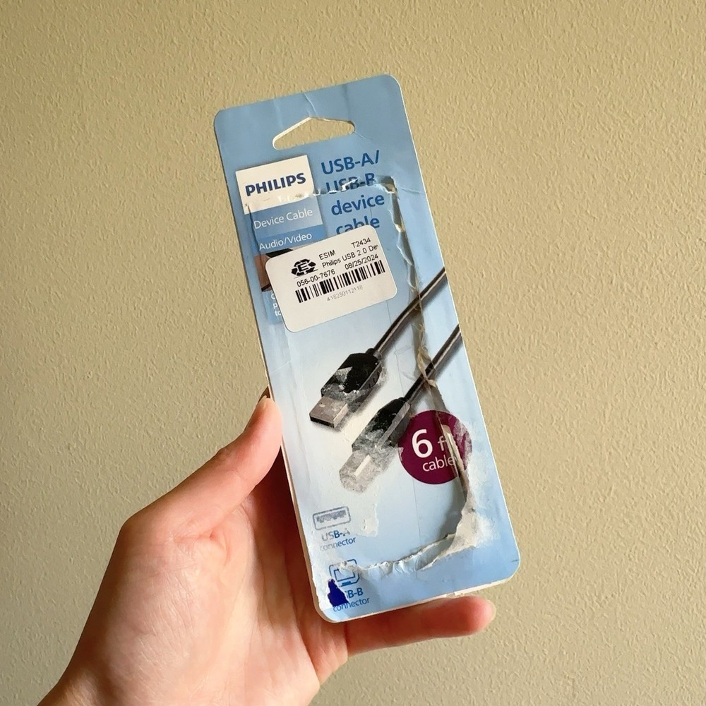 Philips USB 2.0 Device Cable - 6ft New Open Box