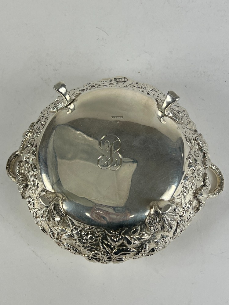 Vintage Sterling Silver A.E. Warner Covered Dish w/ Strainer - 6" - Monogram