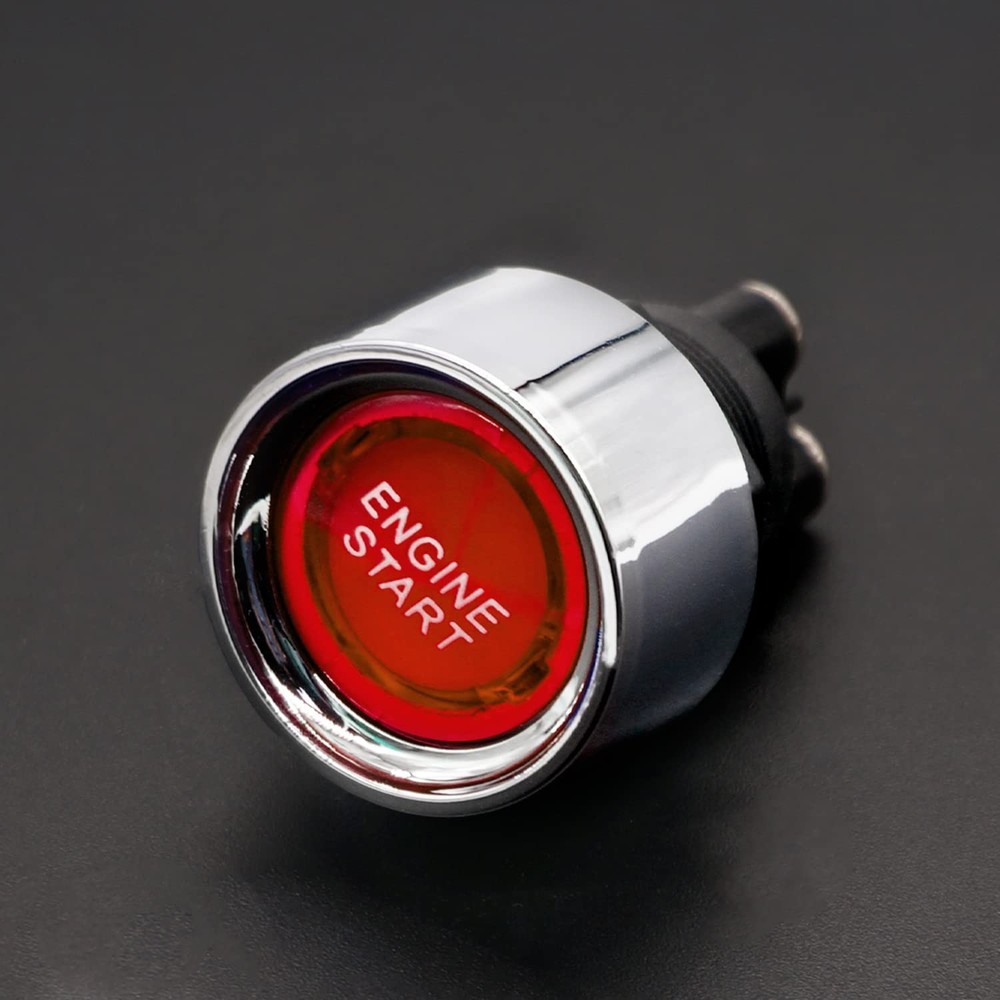 mankk Push Start Ignition Switch 12V DC,Start Engine Button Stater Red