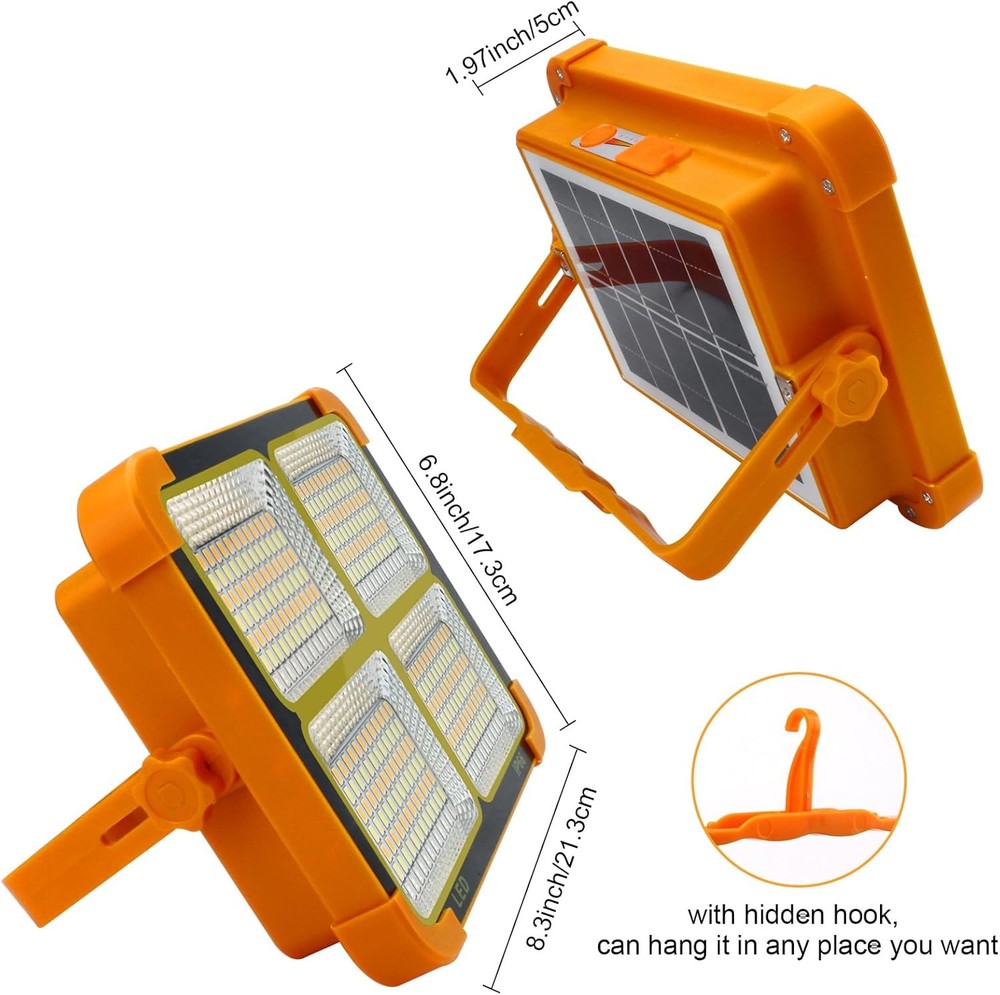 Portable LED Solar Work Light USB Rechargeable Emergency Worklight Security Lamp