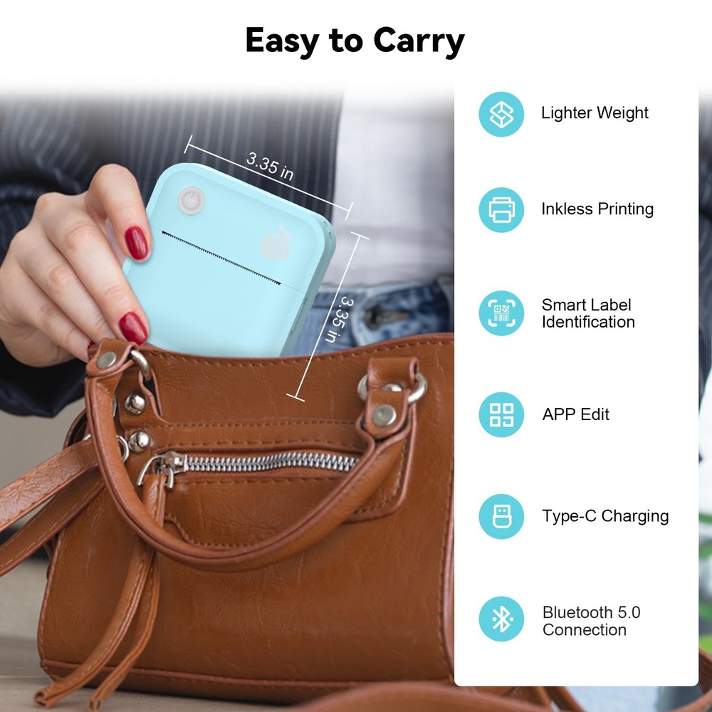 Label Maker Machine Portable Label Printer with Multiple Templates Wireless B...