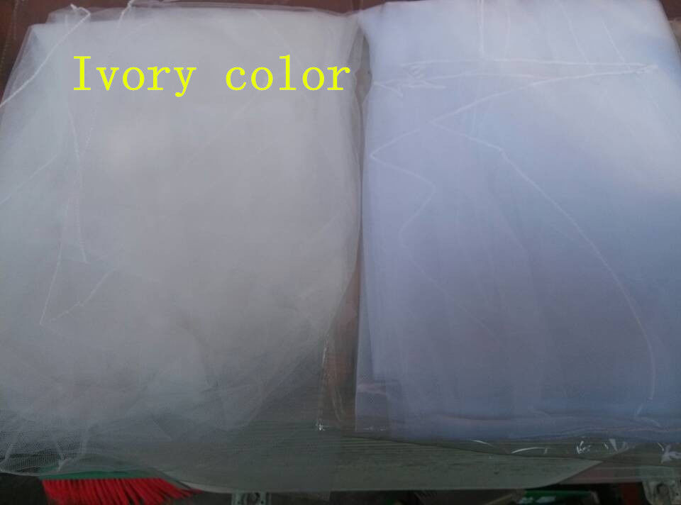 White Ivory Champagne one layer Wedding Veil beaded Edge Bridal Veil Fingertip