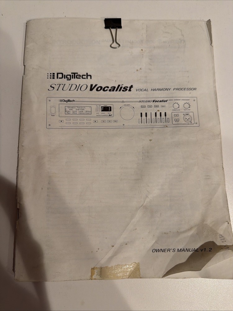 DIGITECH STUDIO VOCALIST RACK MOUNT STUDIO EFFECT VOCAL HARMONY PROCESSOR