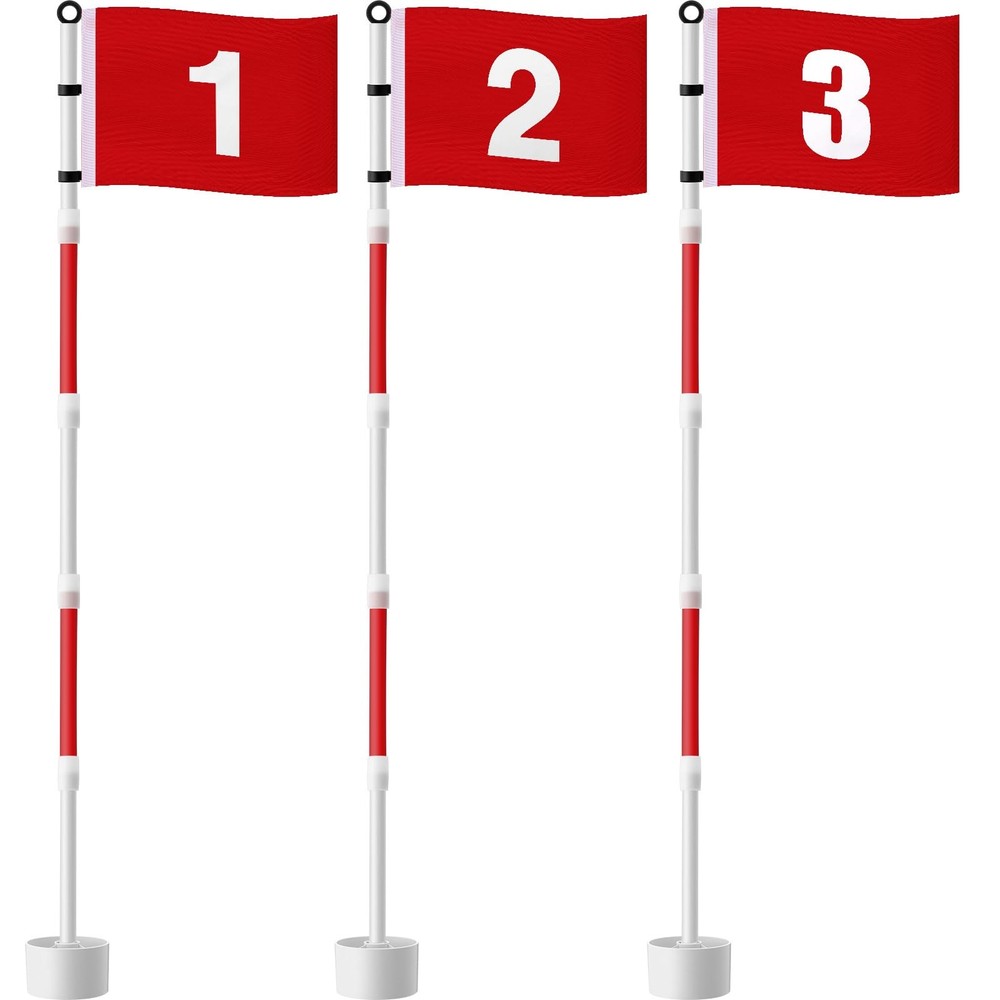 6Ft Golf Flagstick Set - Portable Numbered Flags & Poles for Practice