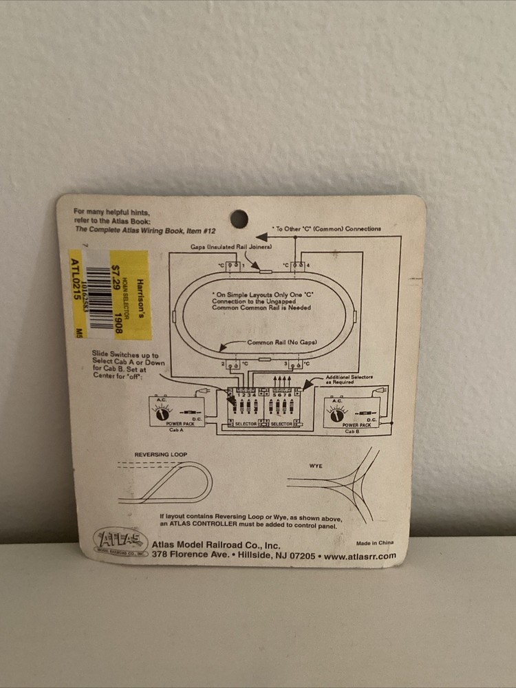 Atlas 215 HO Scale Selector Switch