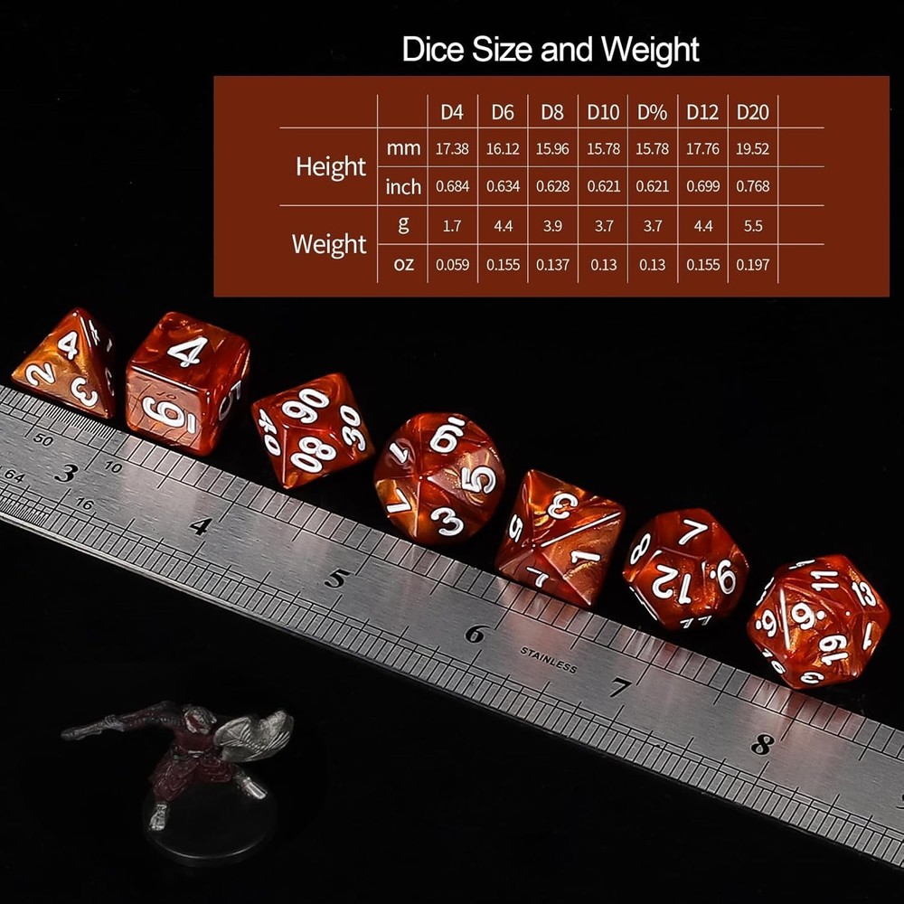 Complete 30 Sets Polyhedral Dice Collection with Large Drawstring Bag - 210pcs