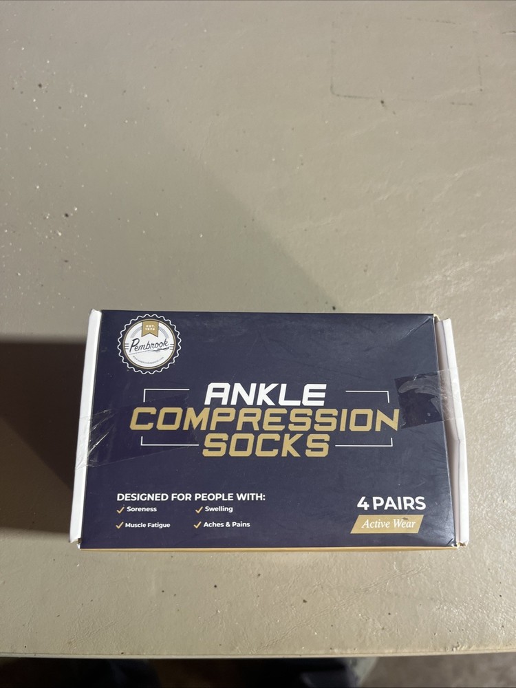 Ankle Compression Socks L 4pr. Black