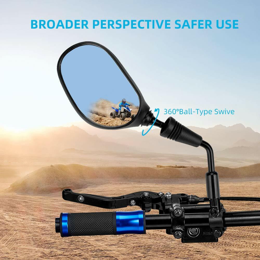 ATV Universal Rear View Side Mirrors With 7/8" Handlebar Mount For Honda Yamaha