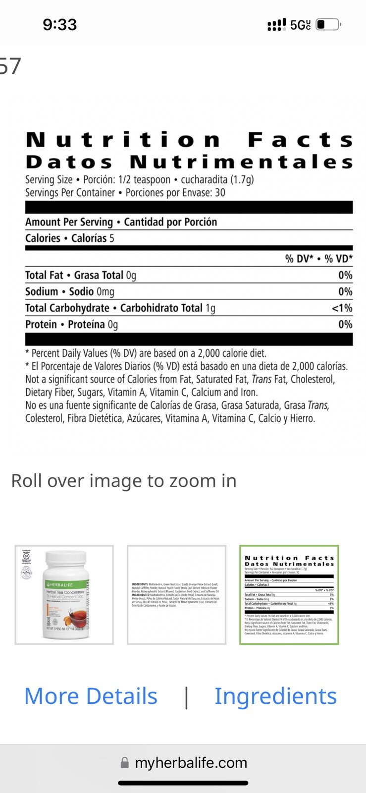 Herbal Tea Concentrate 1.8 oz. Lemon Free Shipping