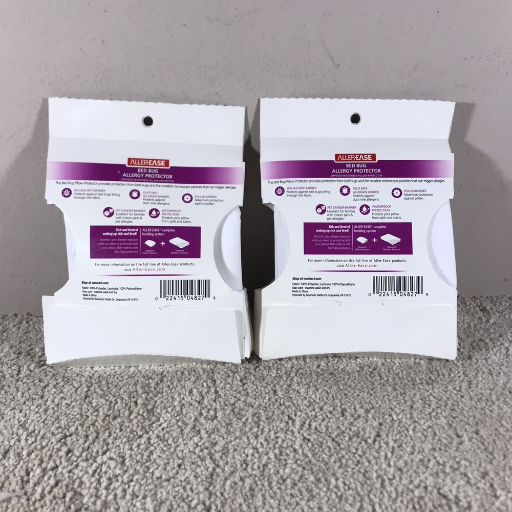 ALLER-EASE Bed Bug Allergy Protector Microfiber Pillow Protection Standard (x2)