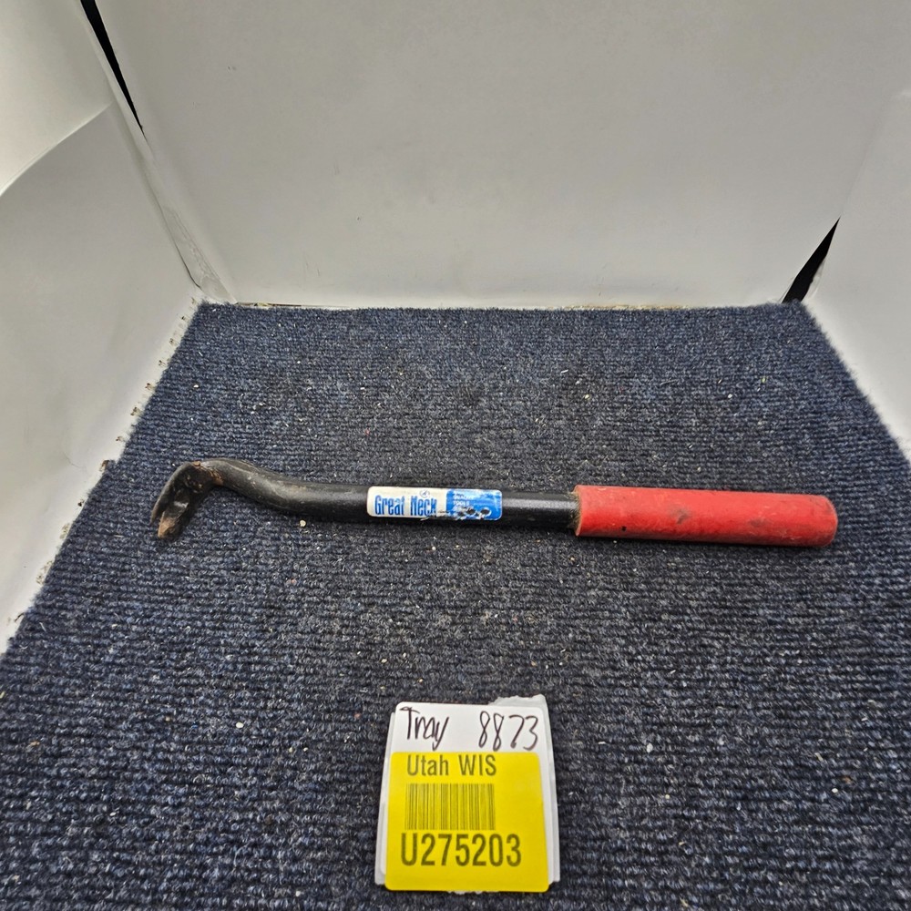 12" GREAT NECK Nail Puller Claw Rubber Handle Pry Bar
