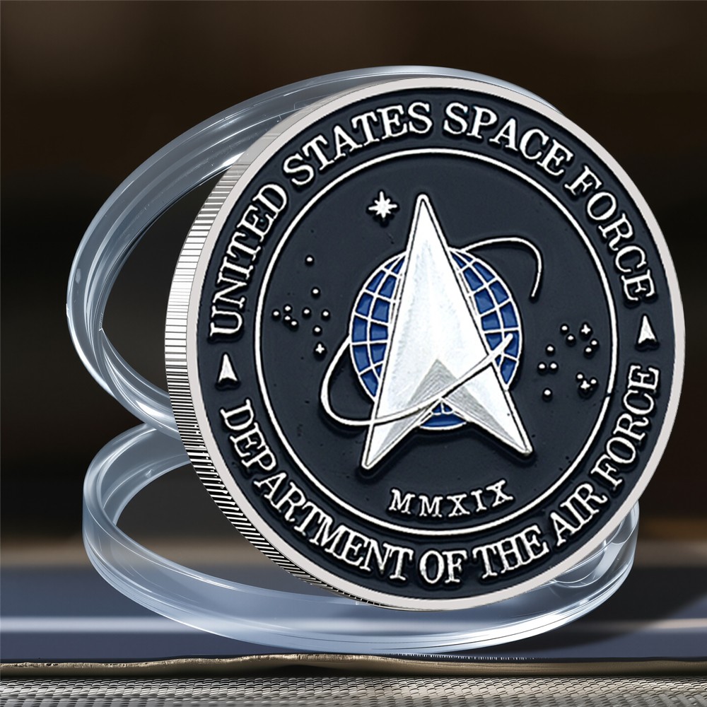 Silver Plated Space Force Commemorative United States Space Command Coin