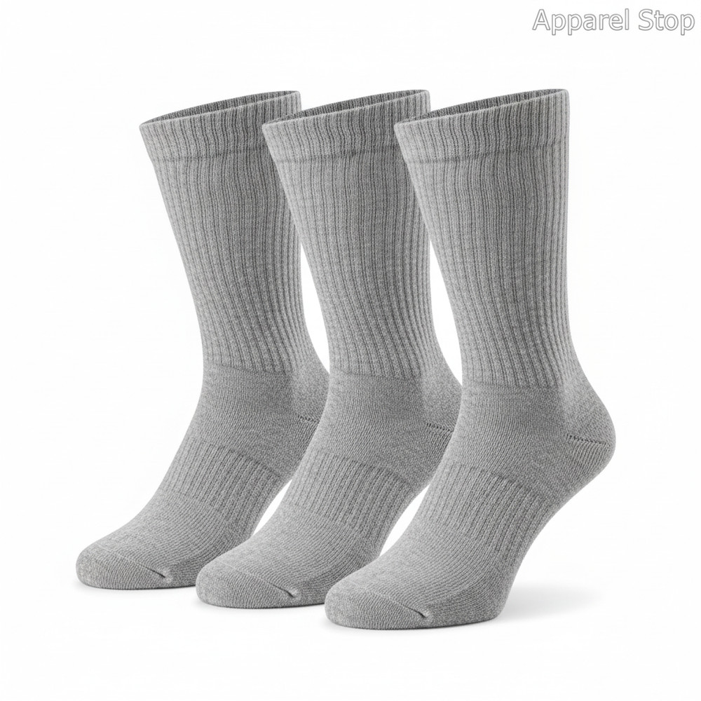 Mens Crew Athletic Work Socks Solid Colors Size 9-11, 10-13 Multi-Pack