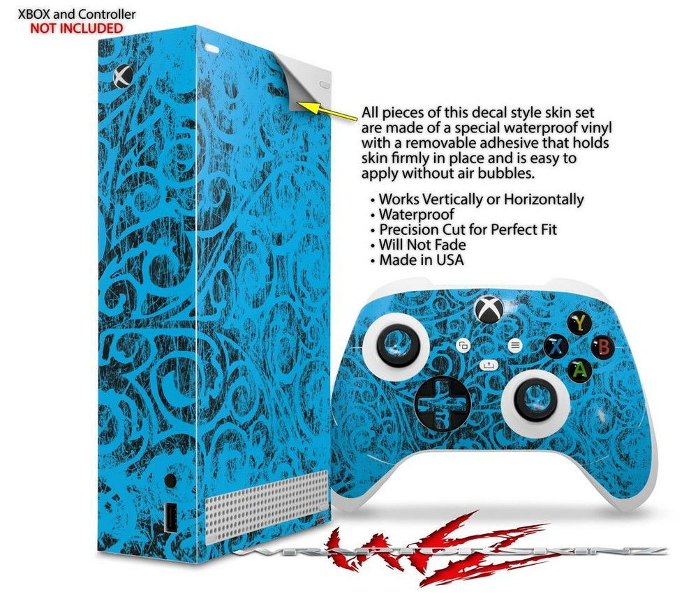 Skins XBOX Series S Console Controller Folder Doodles Blue Medium