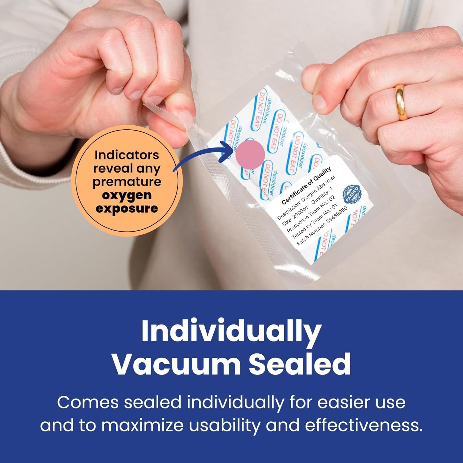 2500cc Oxygen Absorbers 20ct Individually Sealed for Long Term Food Storage