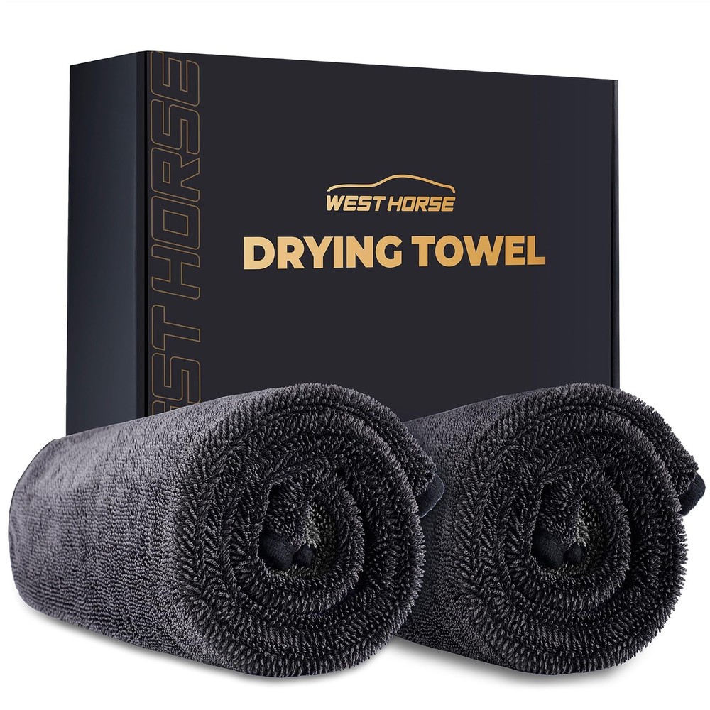 2-Pack Microfiber Car Drying Towel – Extra Large 24” x 36”, St