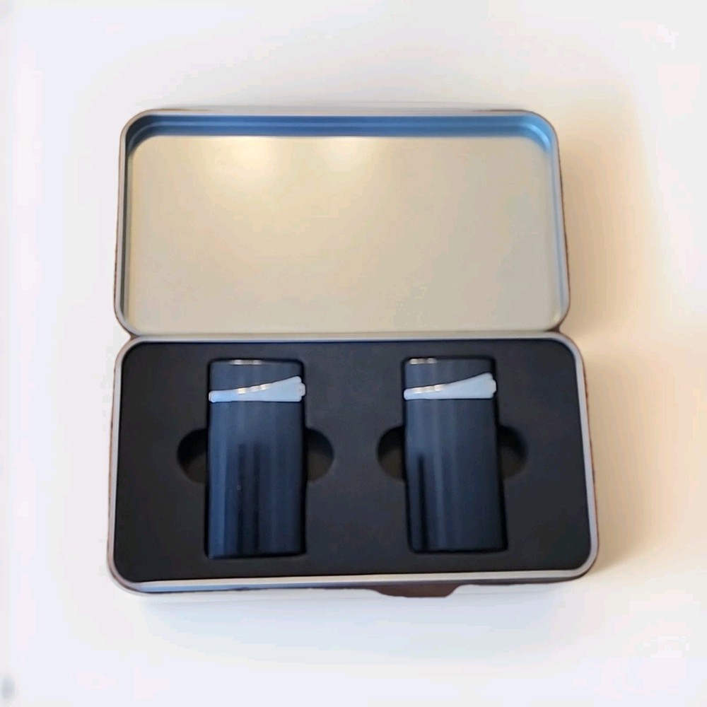 Mini Torch Lighter, Butane, Black Silver, Flame Adjustable