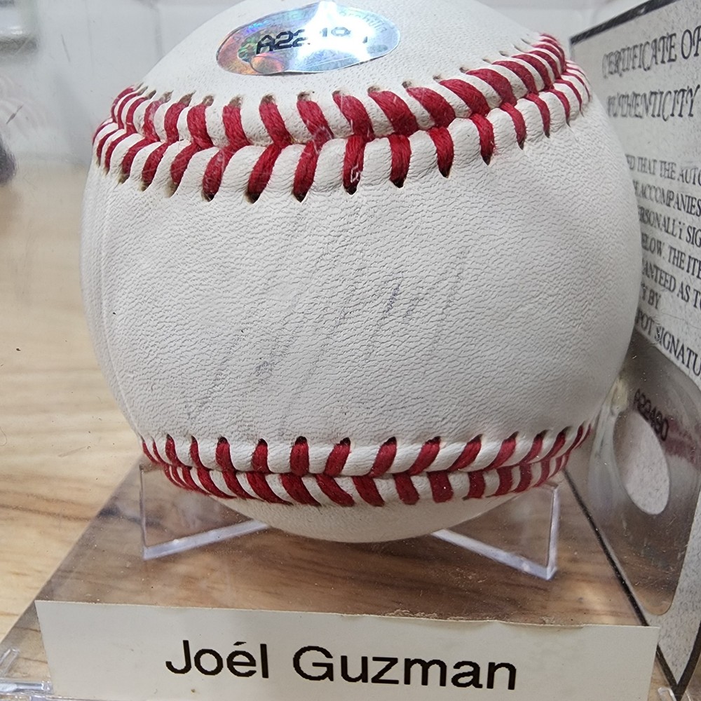Joel Guzman - Autographed baseball With COA
