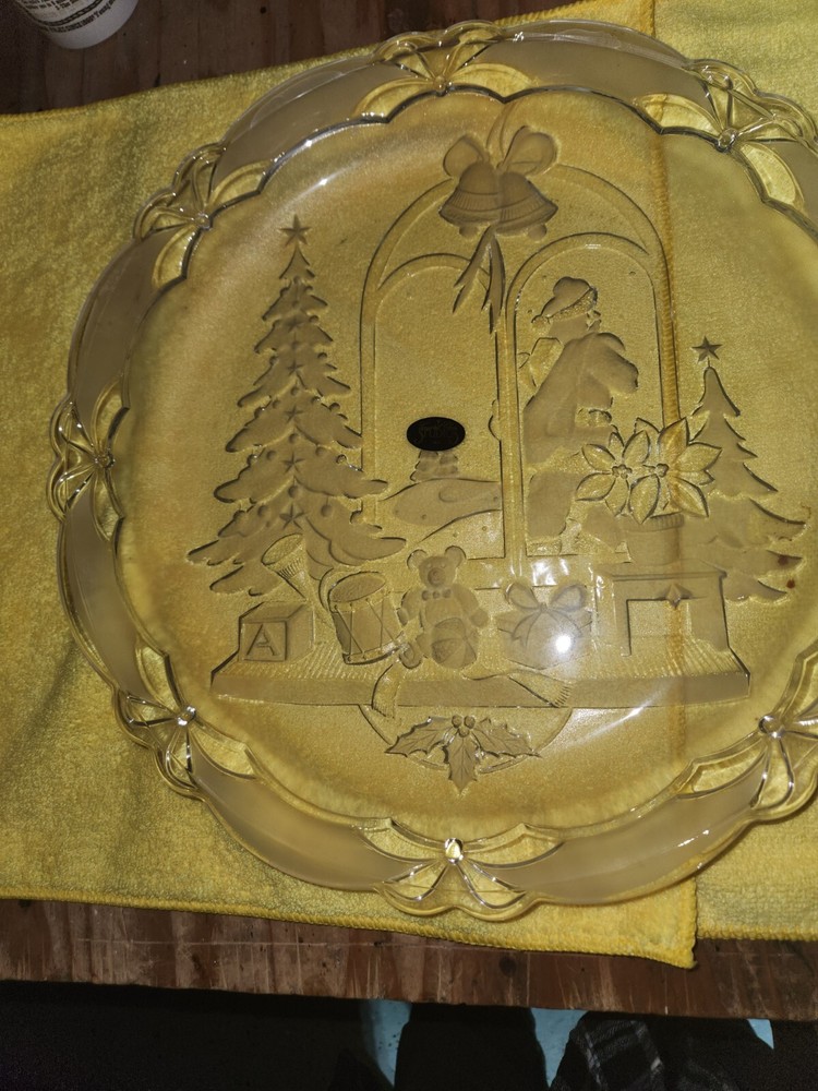 Crystal Clear Studios 14 inch Christmas Joy Platter