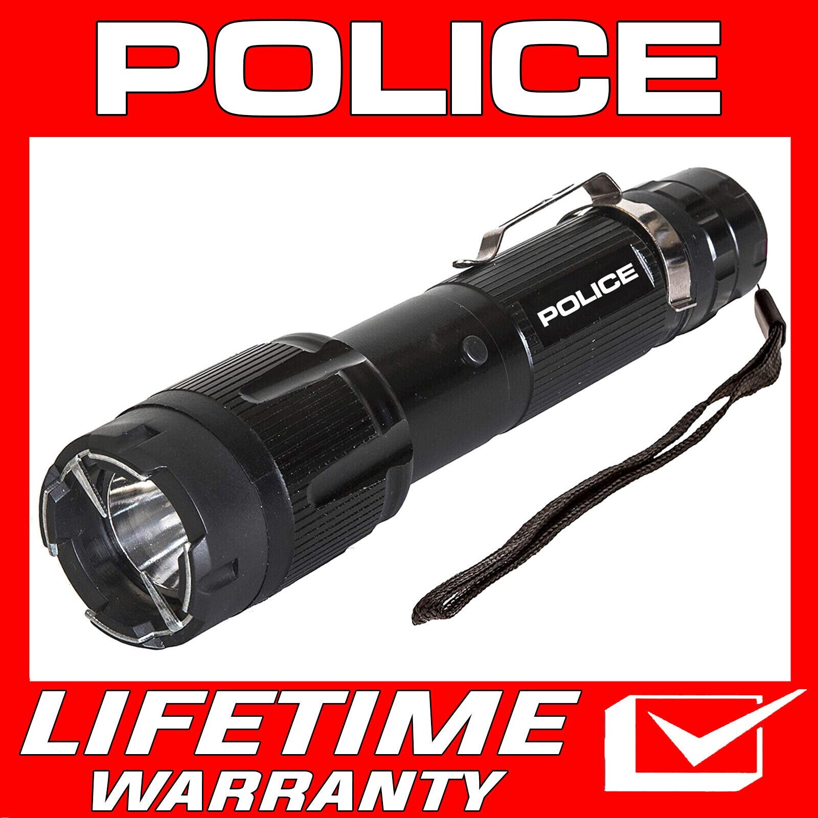 POLICE Stun Gun 1159 700 BV Heavy Duty Metal Rechargeable LED Flashlight