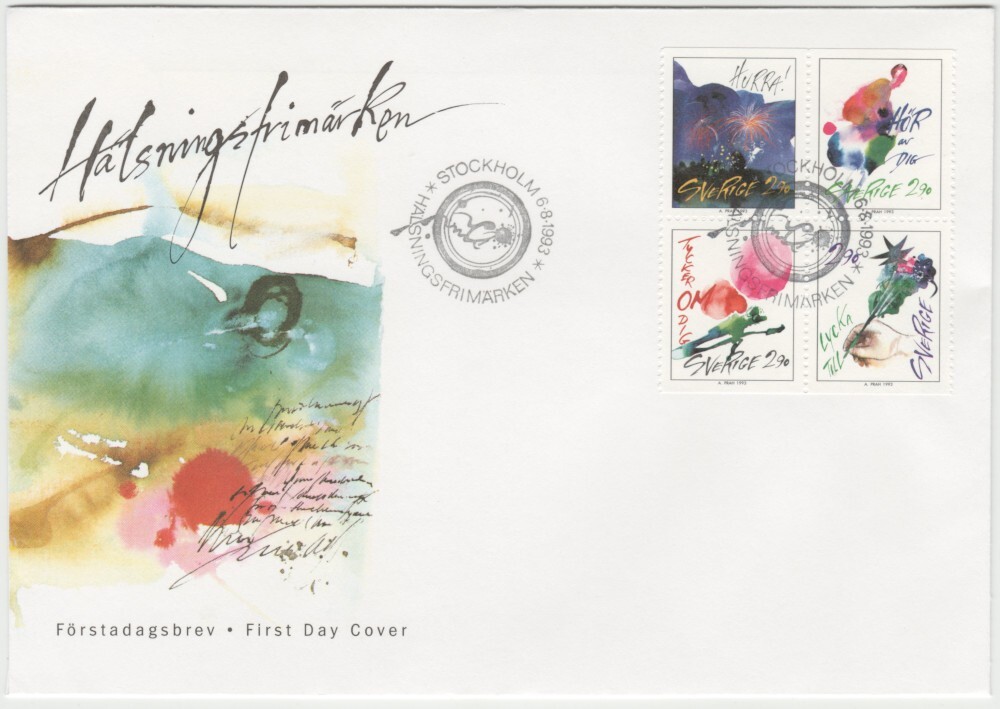 Sweden FDC 1993, Greetings, Mint