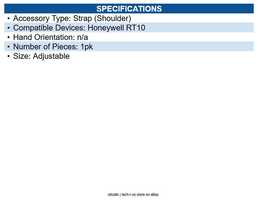 Honeywell RT10-SS-1 RT10 Shoulder Strap Adjustable