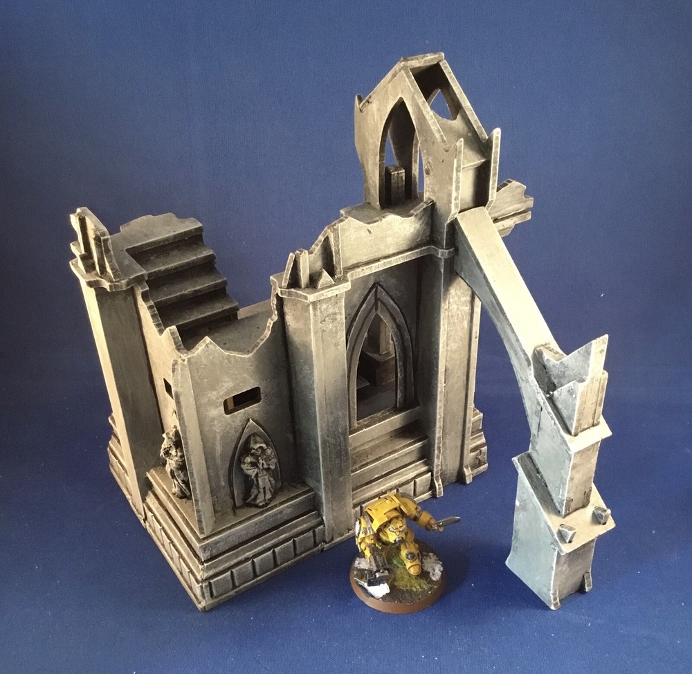 Warhammer 40k Terrain CNC Workshop Imperial ruins Corner section MIB