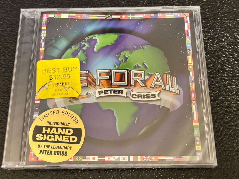 Peter Criss One for All CD Hand Signed Booklet STILL SEALED!!!! KISS B Buy Excl