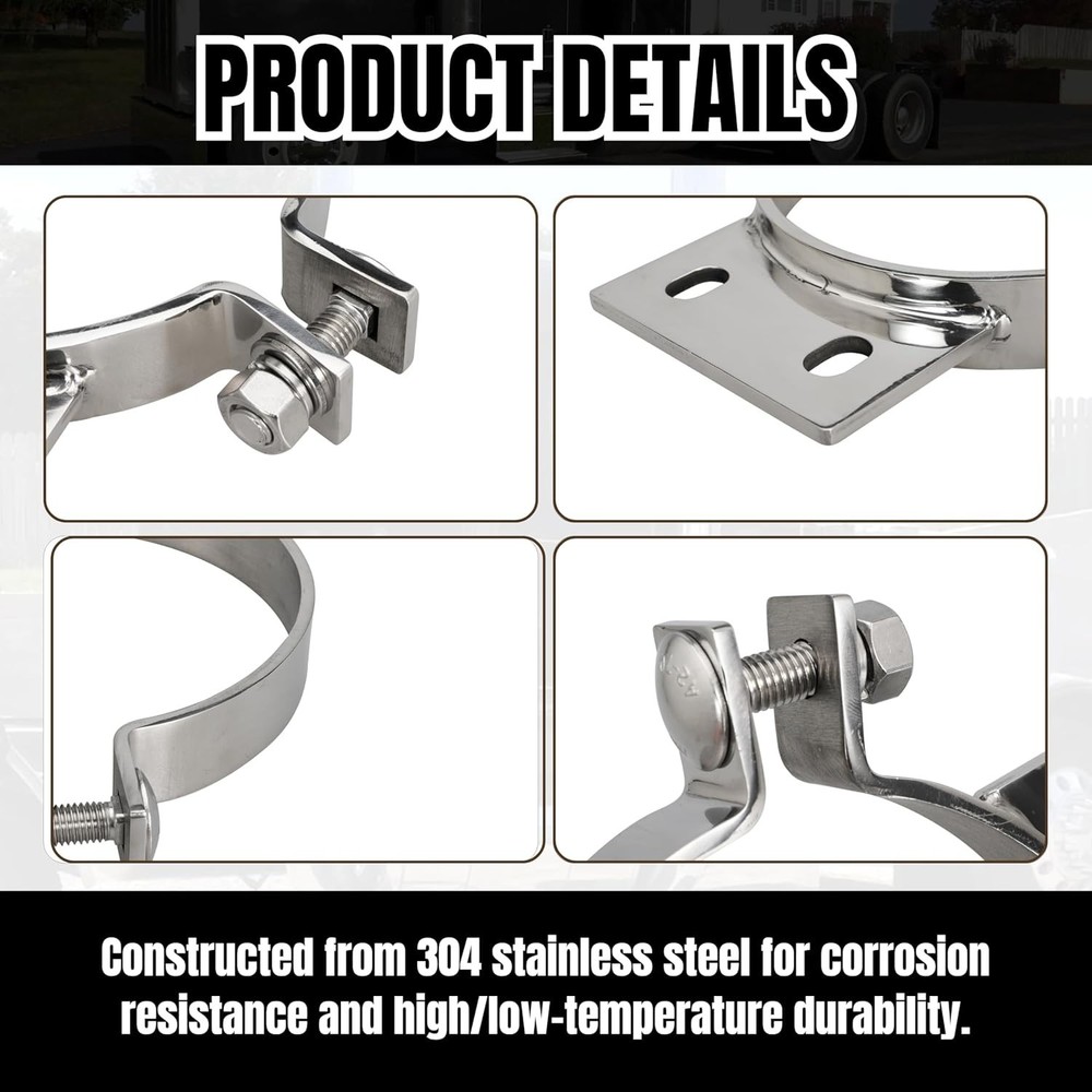 a5" Exhaust Stack Mounting Bracket For Peterbilt 379 359 1987-1993 Replace 10294