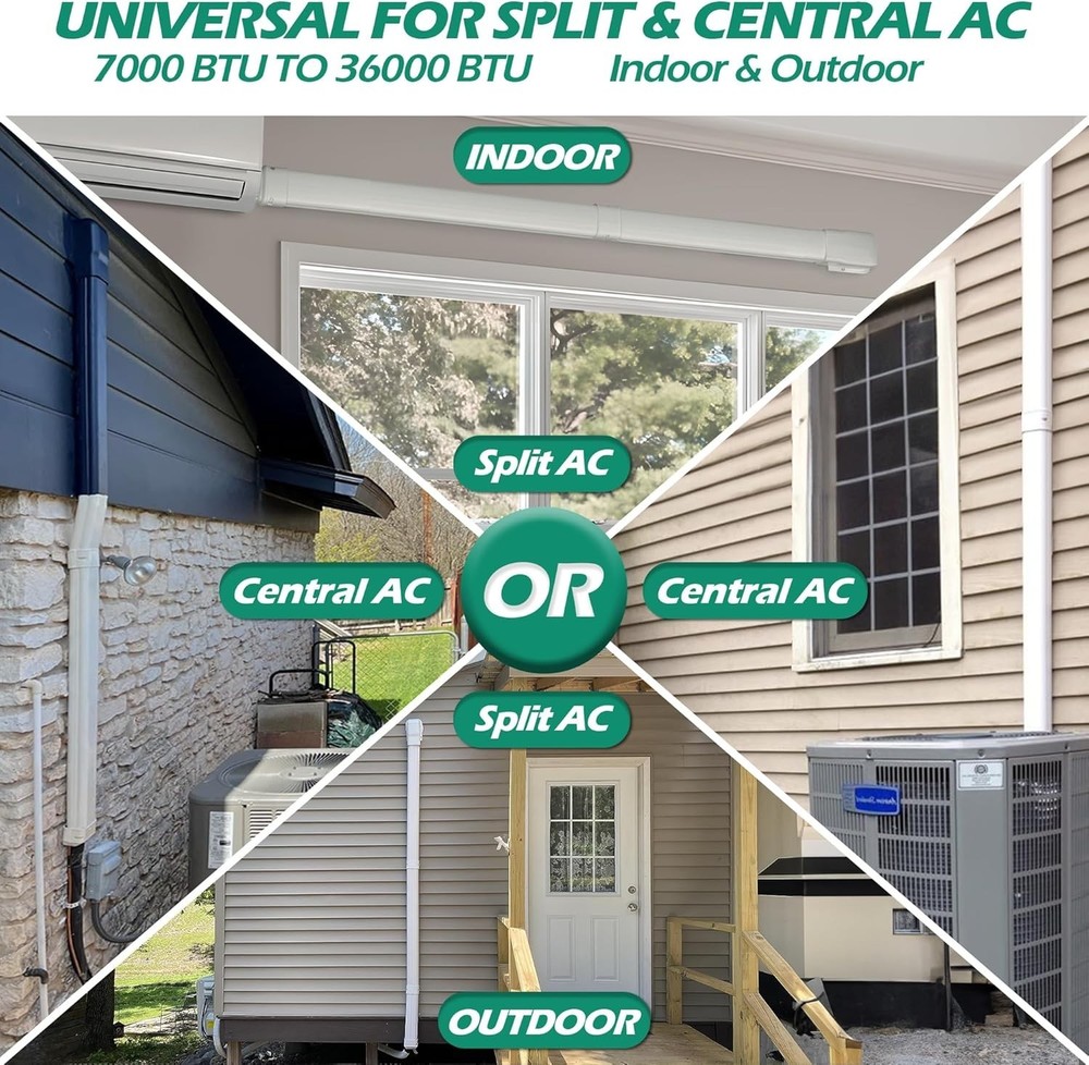 Mini Split Line Cover 4'' 7.5Ft Line Hide For Mini Split Air Conditioner Central