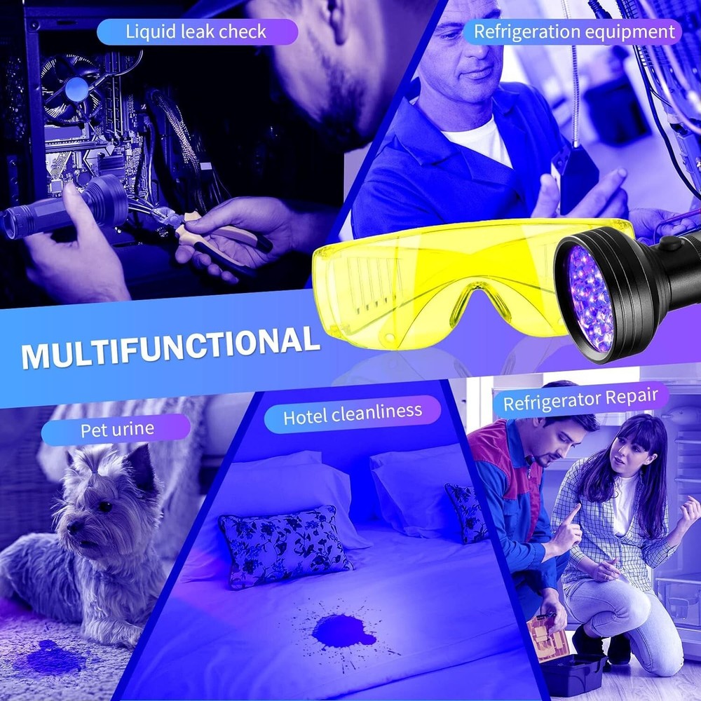 Comprehensive Refrigerant Leak Detection Kit with LED Flashlight and UV Glasses