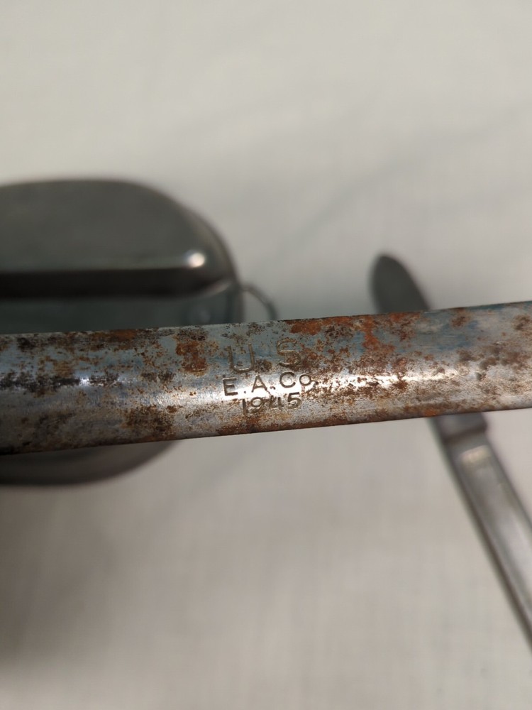 U.S. Army Mess Kit Dated 1945 Marked US E.A. CO WWII With Knife