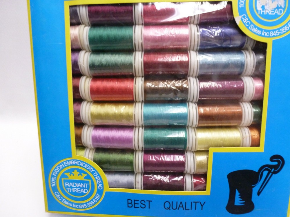 Radiant Thread Rayon Embroidery Thread 250M 50 Spools 40 weight New