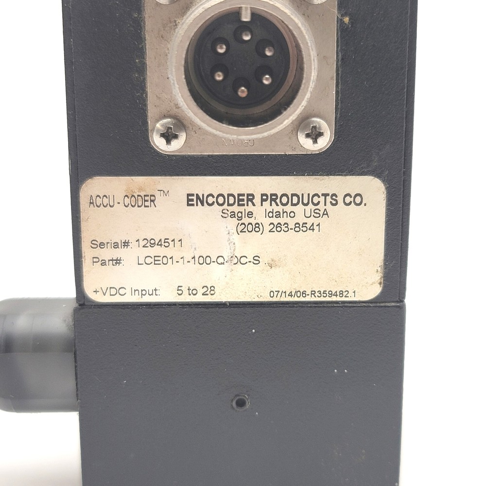 Accu-Coder LCE01-1-100-Q-OC-S Linear Cable Encoder, 100 CPI, 5-28VDC, 6-Pin MS