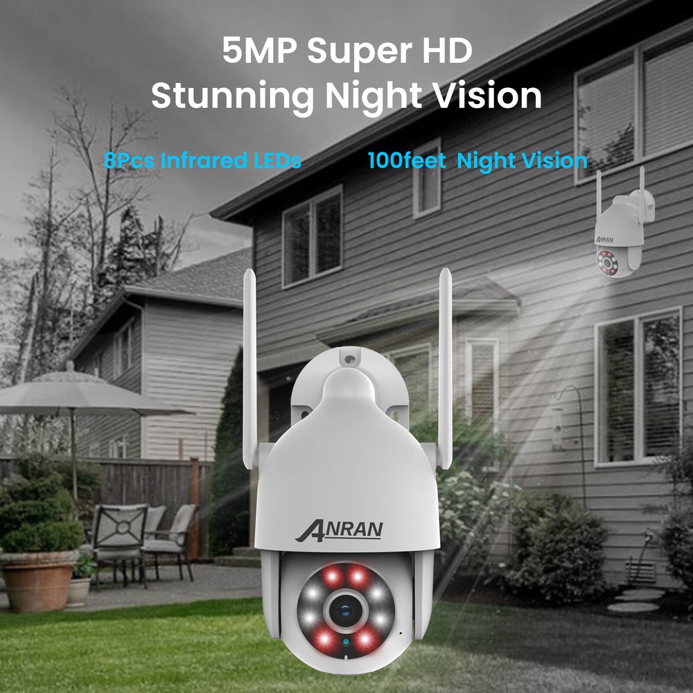 ANRAN CCTV WIRED SECURITY SYSTEM 8MP AUDIO CAMERA 24/7 RECORD +4TB HDD MOTION
