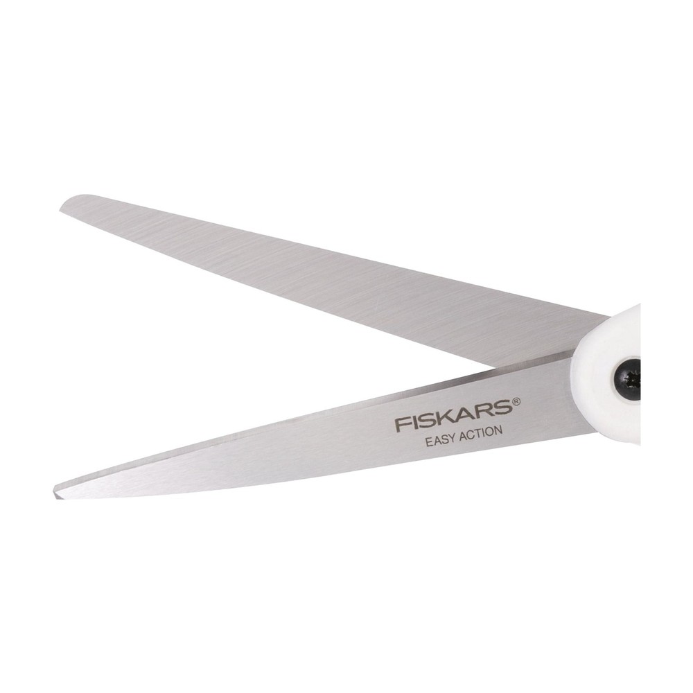 Fiskars 8" Bent Scissors with Premier Easy Action, in White