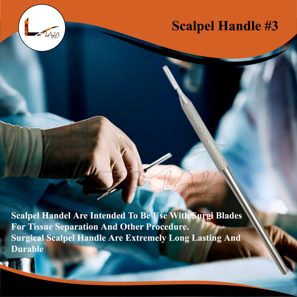 Round Scalpel Handle No. 3, Solid Handle 14cm - 5 1/2'' Surgical Instruments