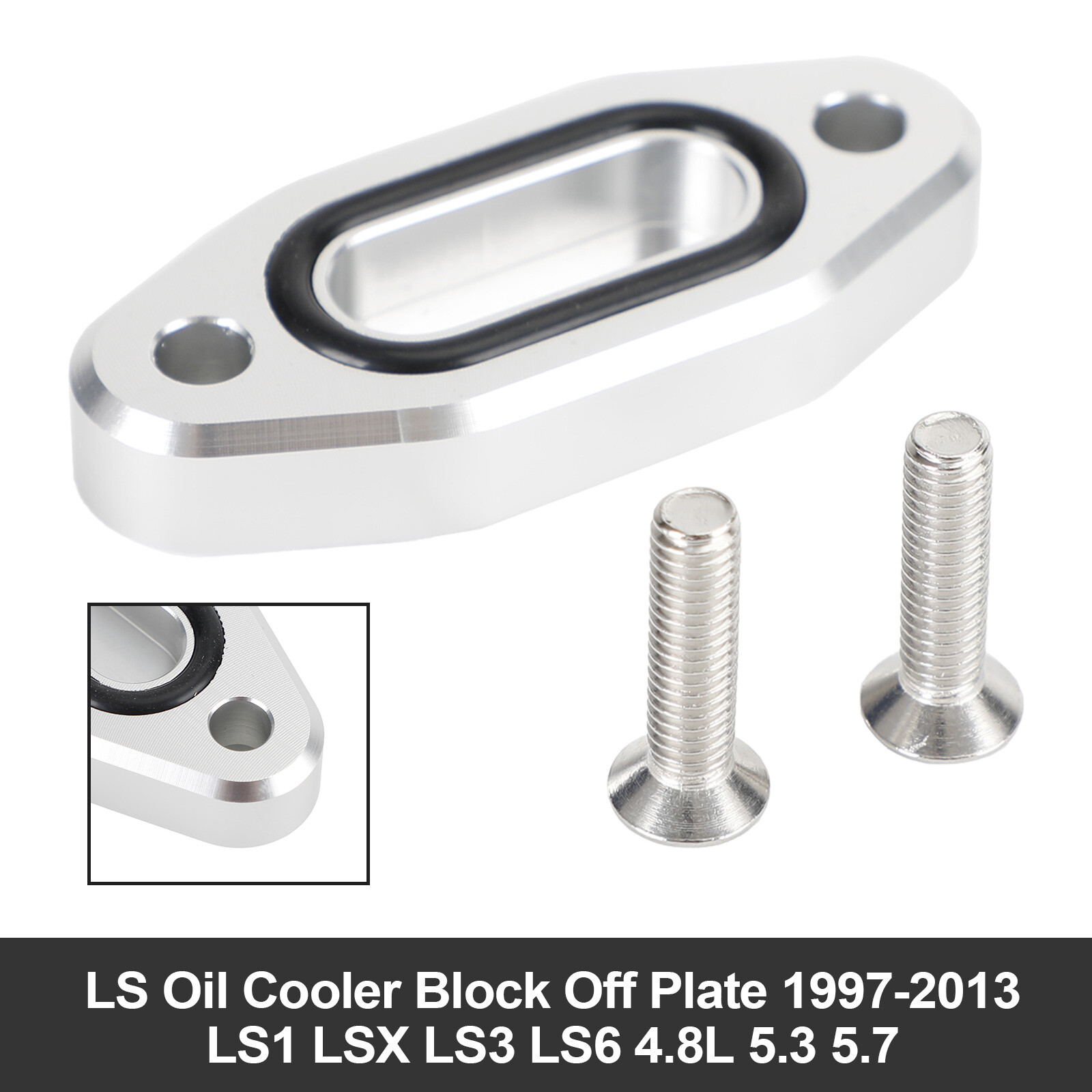 LS Oil Cooler Block Off Plate 1997-2013 LS1 LSX LS3 LS6 4.8L 5.3 5.7 USA