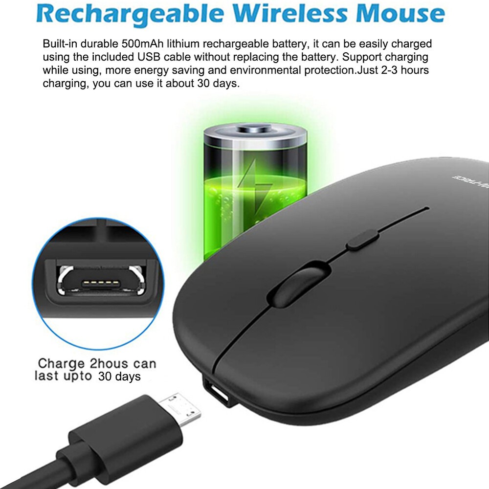 MacBook Mouse,Wireless Mouse Dual Mode 2.4G USB C for Mac and All Type C Devices