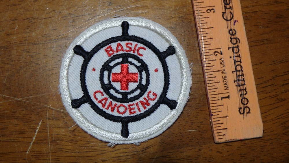 AMERICAN RED CROSS  BASIC CANOEING BOATING   PATCH 1960'S  BX A #56