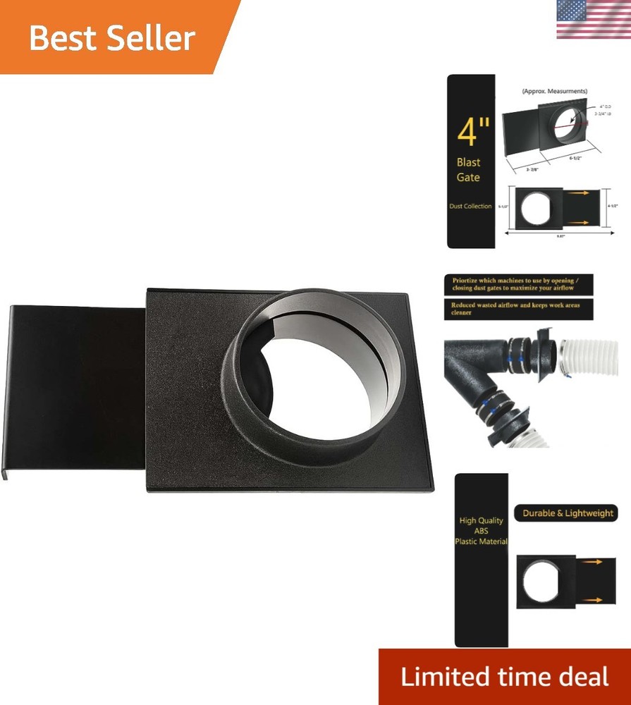 Durable 4-Inch ABS Plastic Blast Gate with Sliding Design for Optimized Airflow