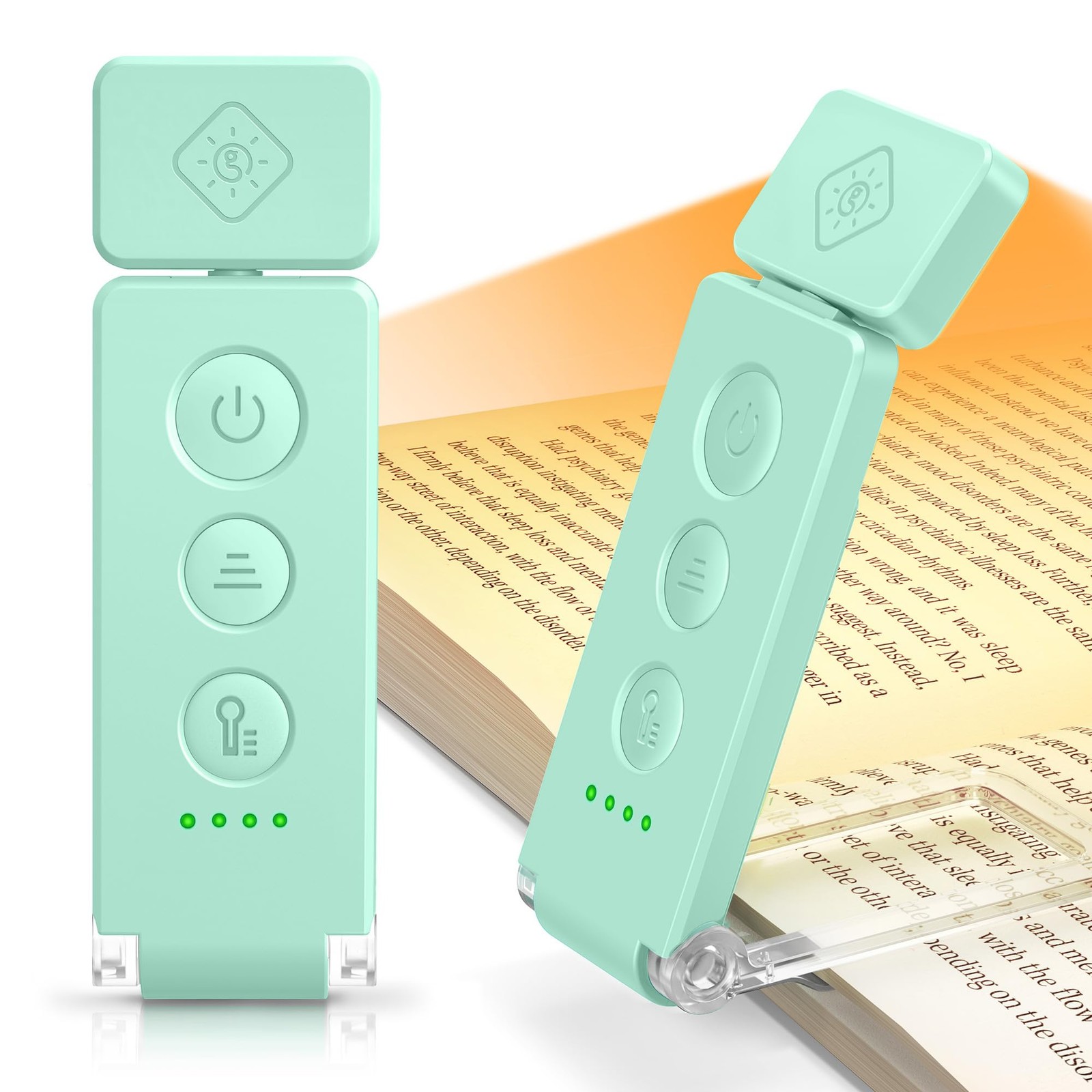 Glocusent 12 LED Rechargeable Book Light, Clip-on Reading Small, Sky Blue