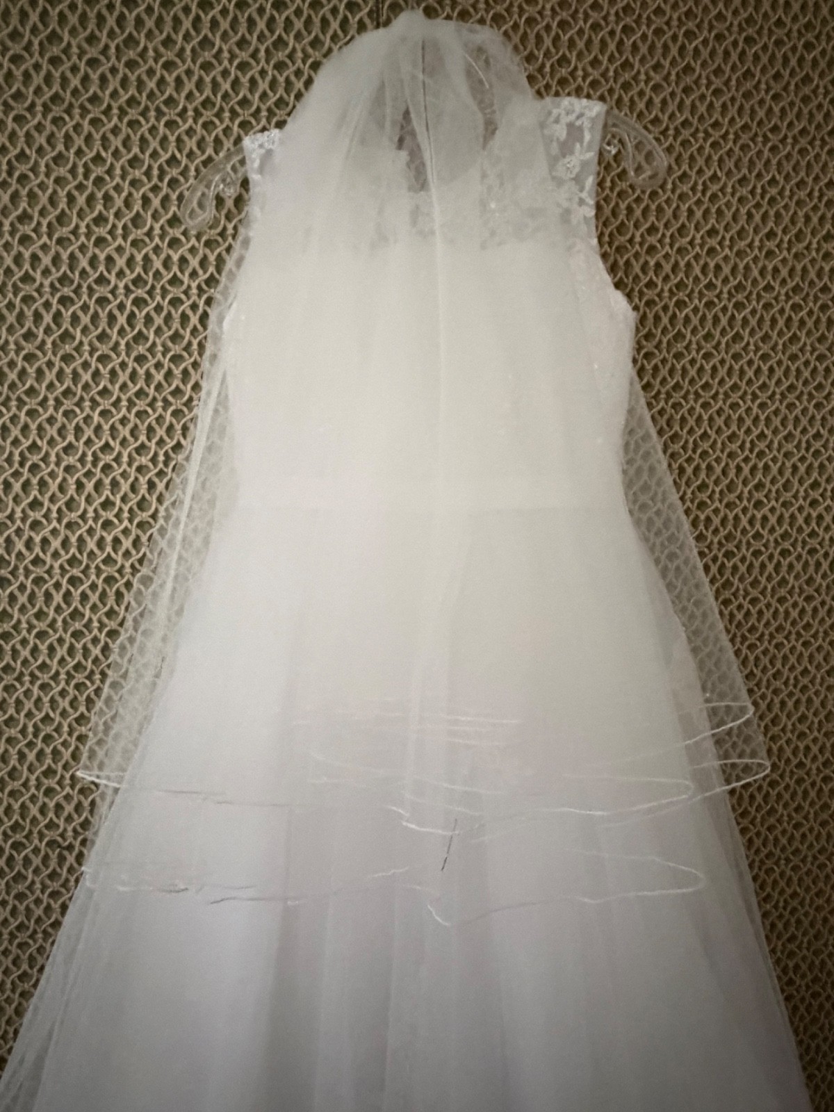 Joan Calabrese Girl's Size 8 Communion Dress With Headpiece/Veil