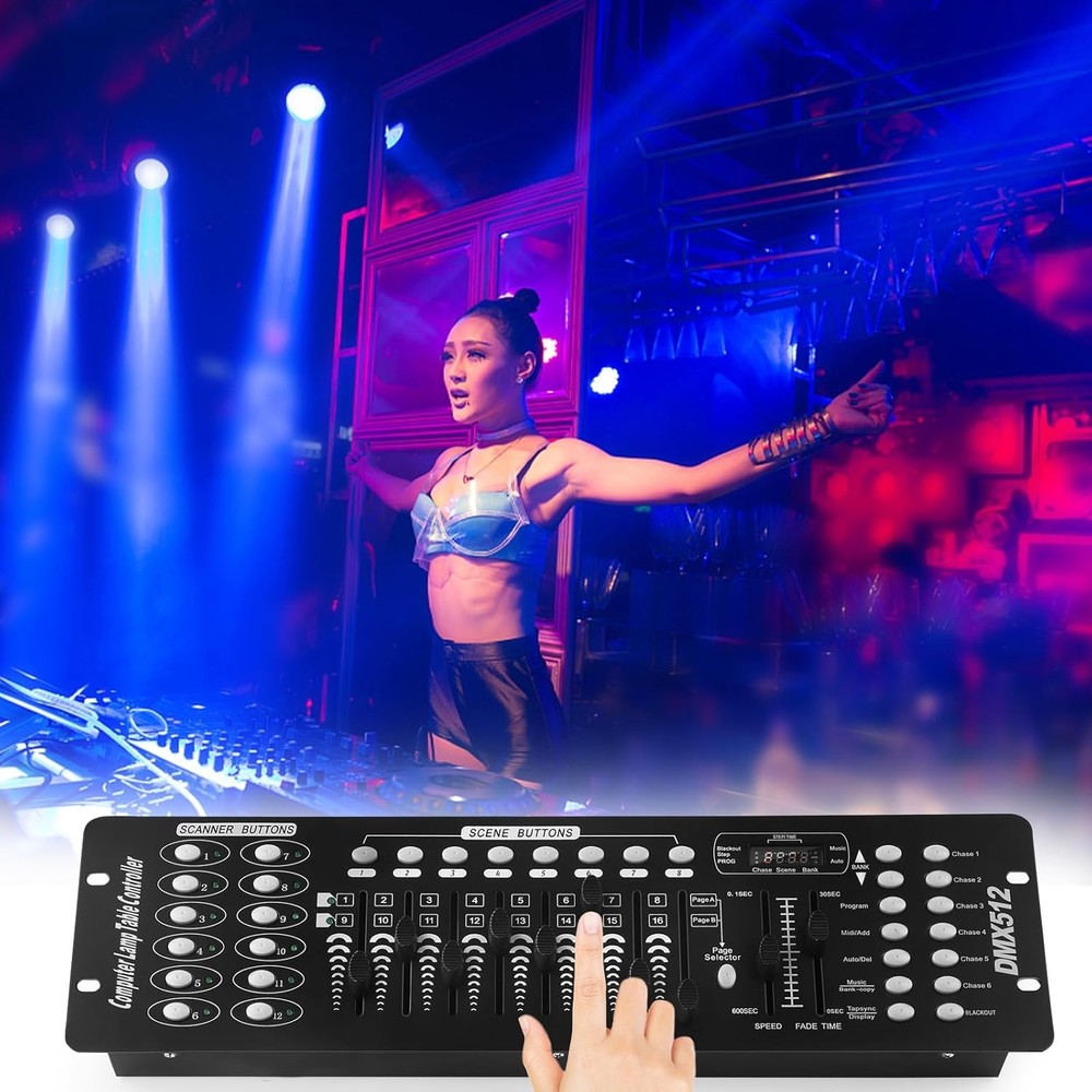 Stage DJ Light Controller Lighting Mixer Board Console for Light Shows, Party