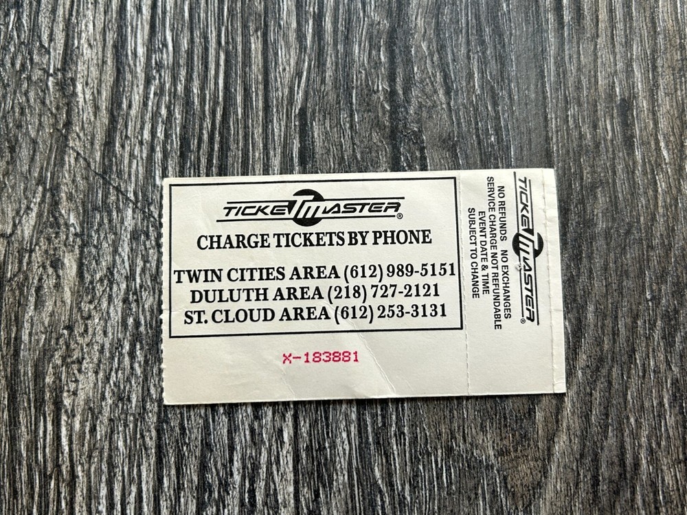 KISS TICKET STUB Duluth Minnesota '90 Hot In The Shade Concert Tour Vintage Kiss