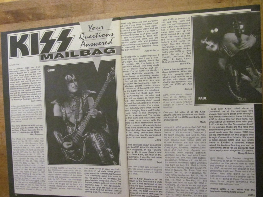 Kiss, Two Page Vintage Clipping