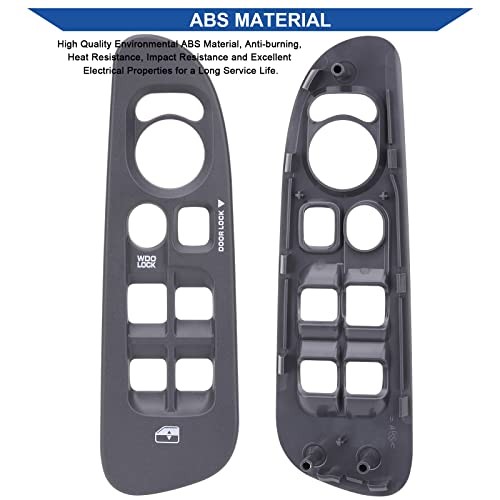 Power Window Control Switch Button & Grey Bezel, Compatible Driver Side Grey